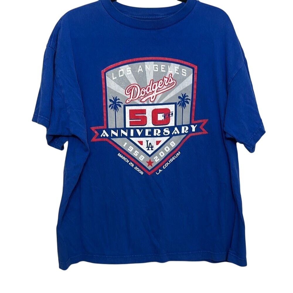 Foot Locker‎ Blue Los Angeles Dodgers MLB 50th Anniversary T-Shirt Large